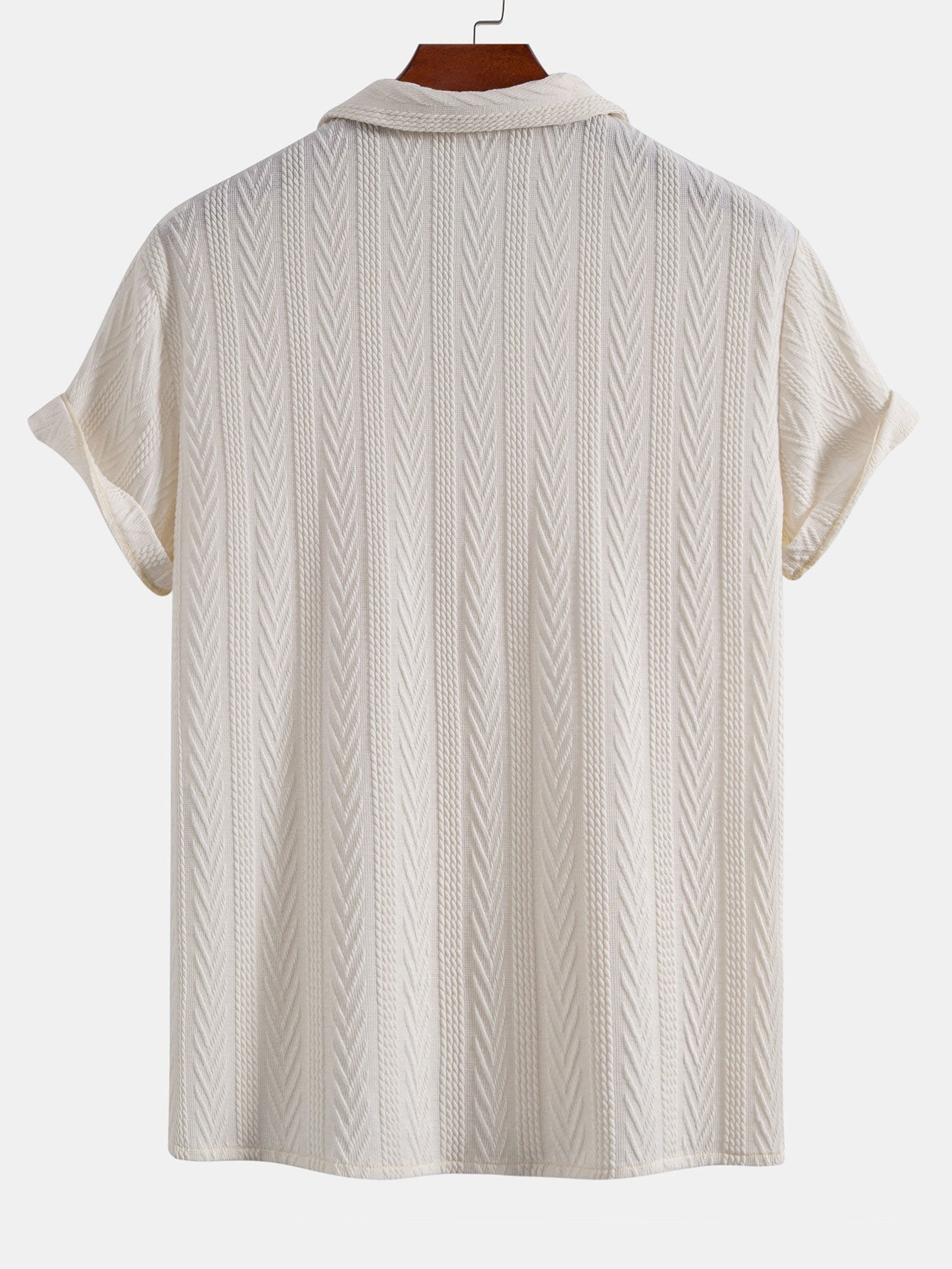 Benito® | Texture Jacquard Cuban Shirt & Wrinkle Textured Straight Leg Pants