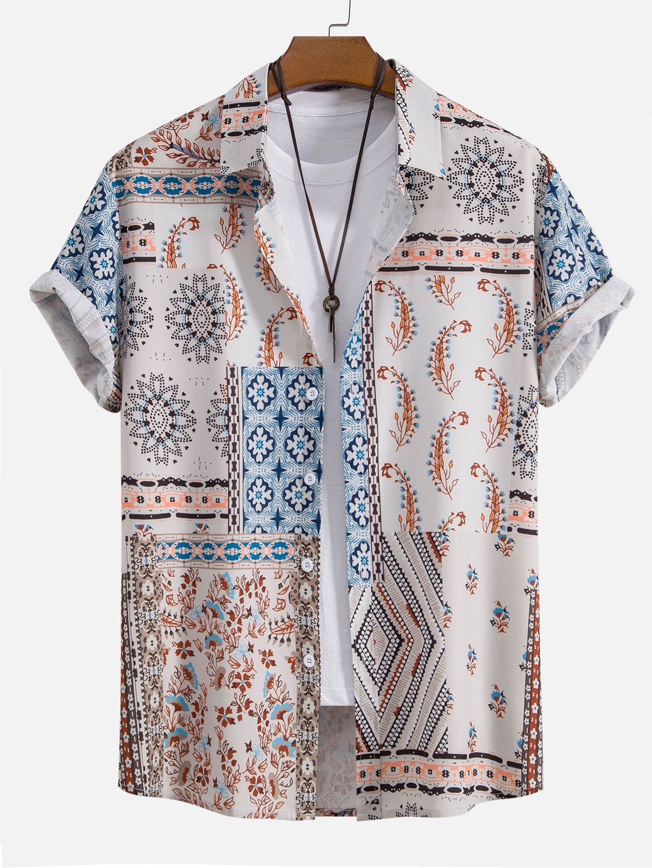 Alarico® | Scarf Print Button Up Shirt
