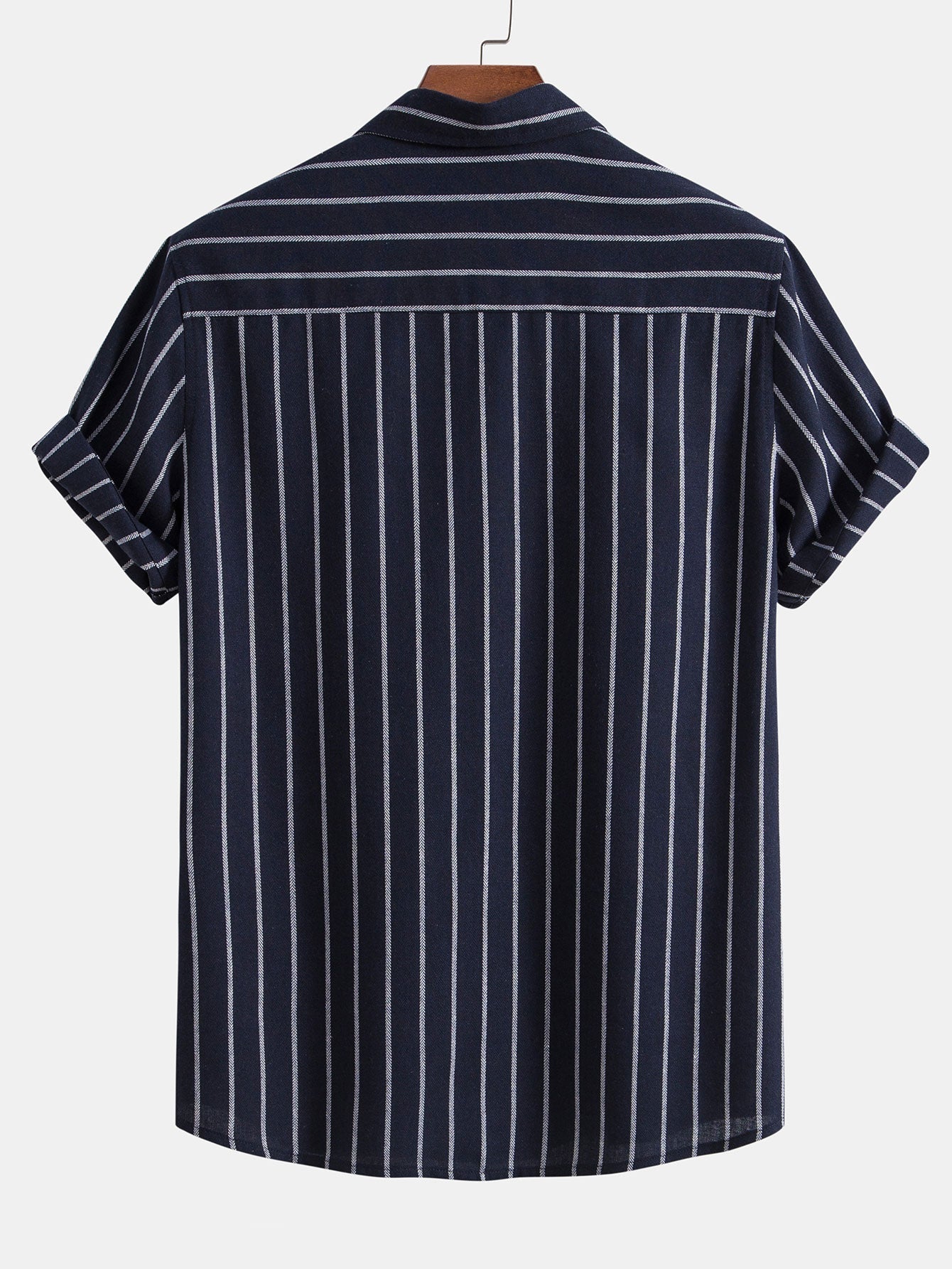 Omar® | Cotton Blend Striped Button Up Shirt & Straight Leg Linen Pants