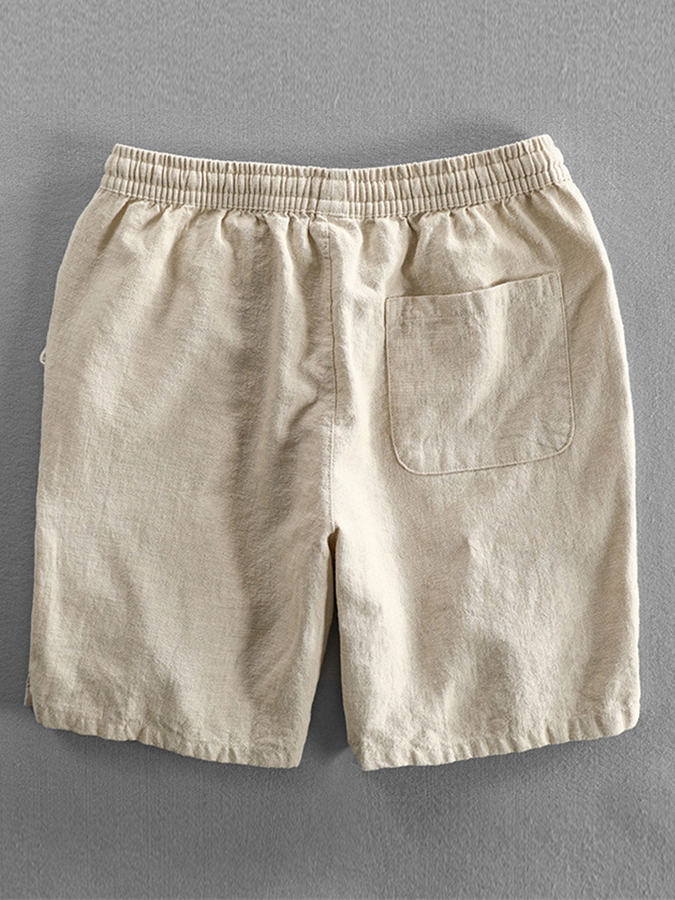 Gualterio® | Short Sleeve V Neck Linen Rayon Blend Shirt & Linen Cotton Blend Drawstring Shorts