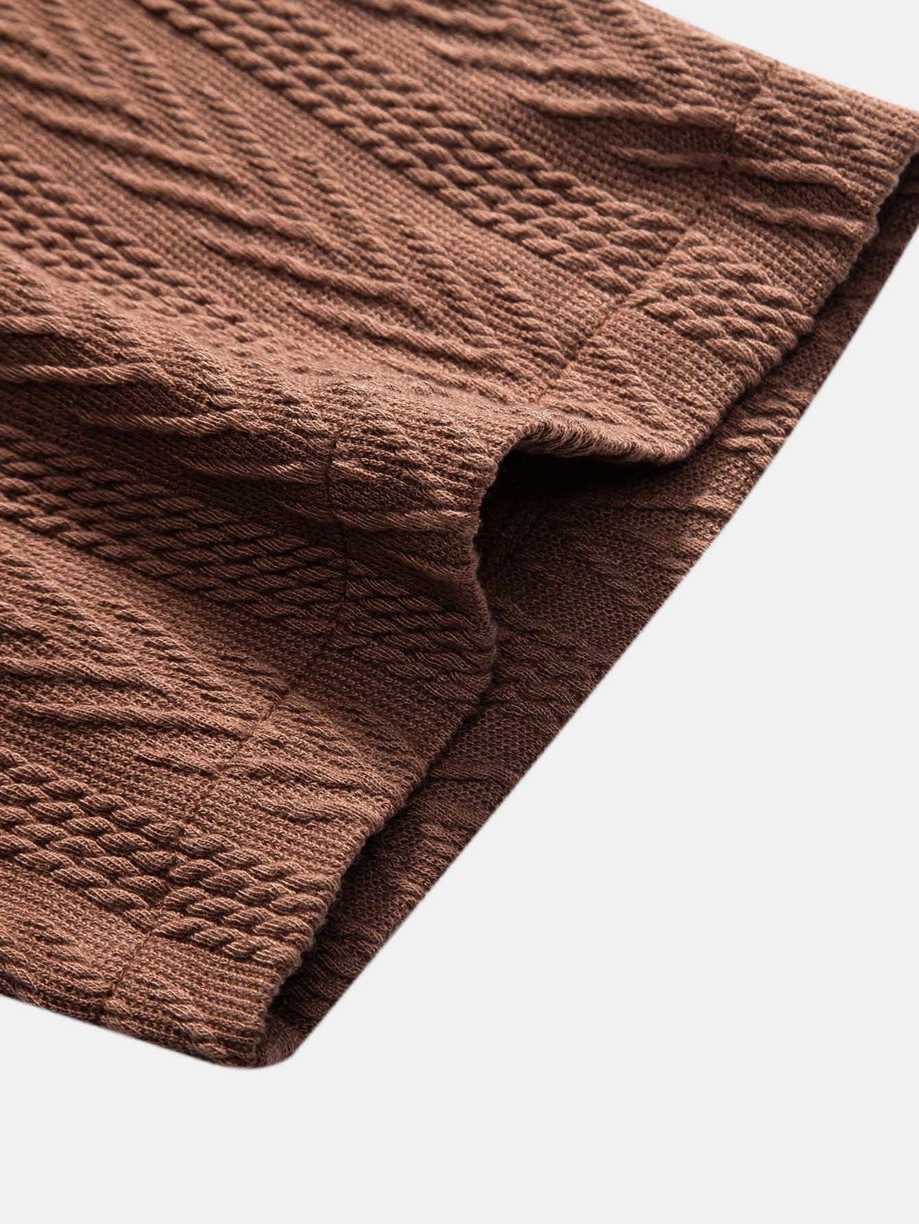 Benito® | Texture Jacquard Cuban Shirt & Wrinkle Textured Straight Leg Pants