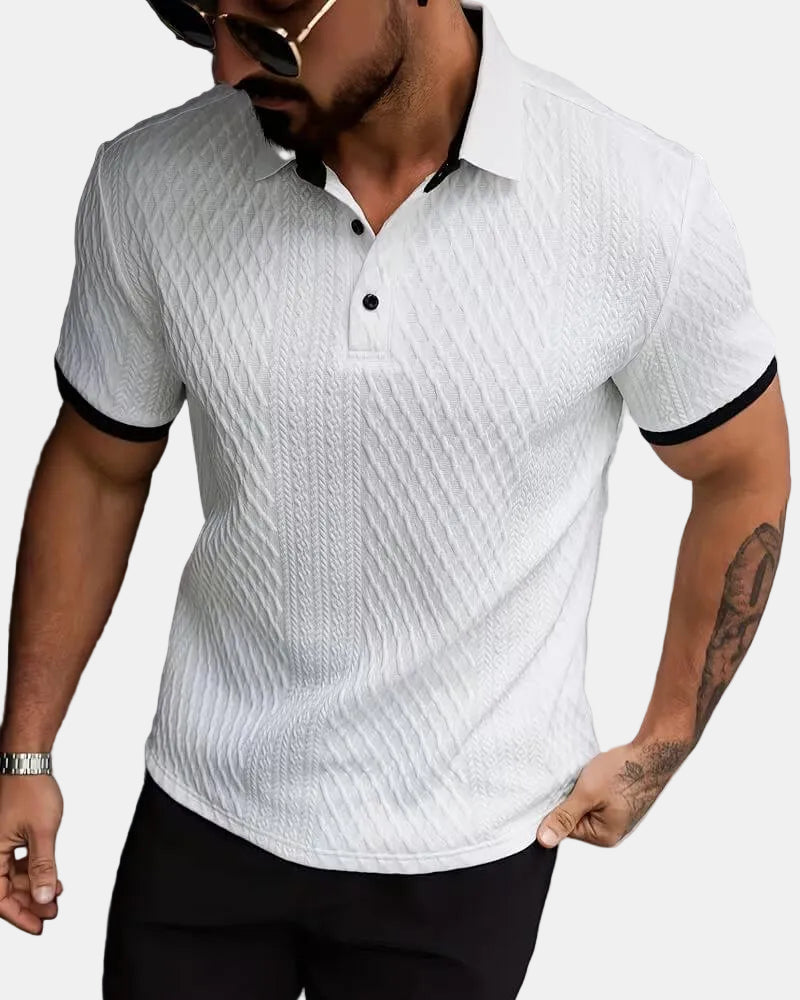Dimitri™ | Textured Short Sleeve Polo Shirt