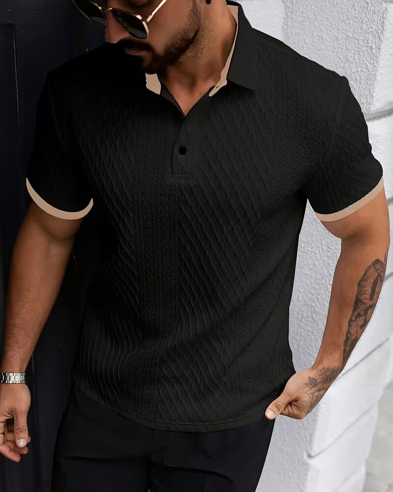 Dimitri™ | Textured Short Sleeve Polo Shirt