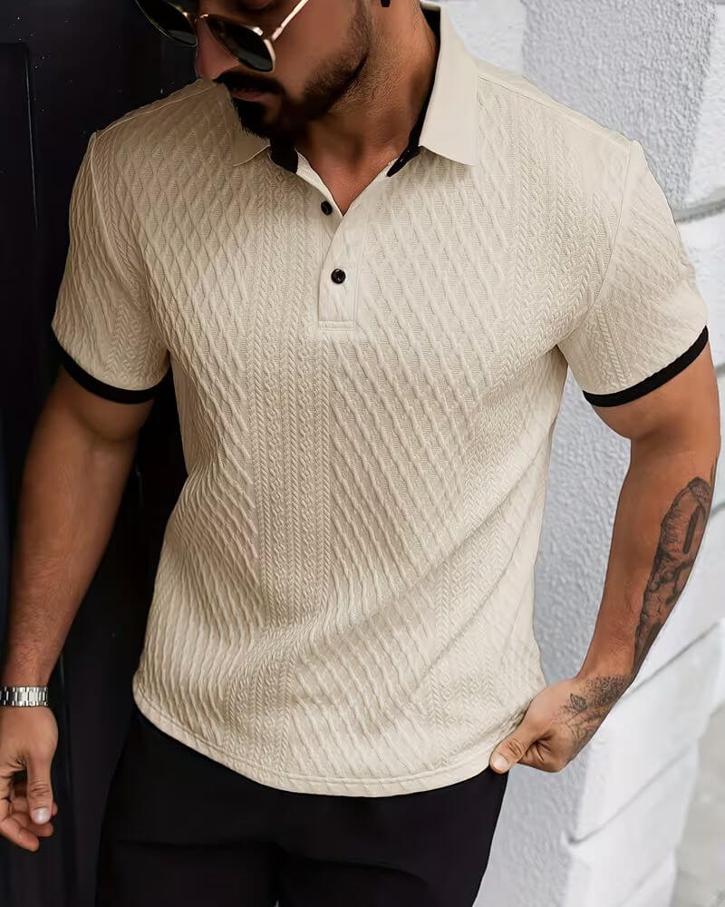 Dimitri™ | Textured Short Sleeve Polo Shirt