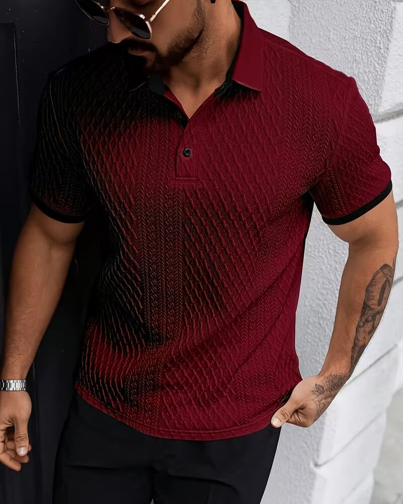 Dimitri™ | Textured Short Sleeve Polo Shirt