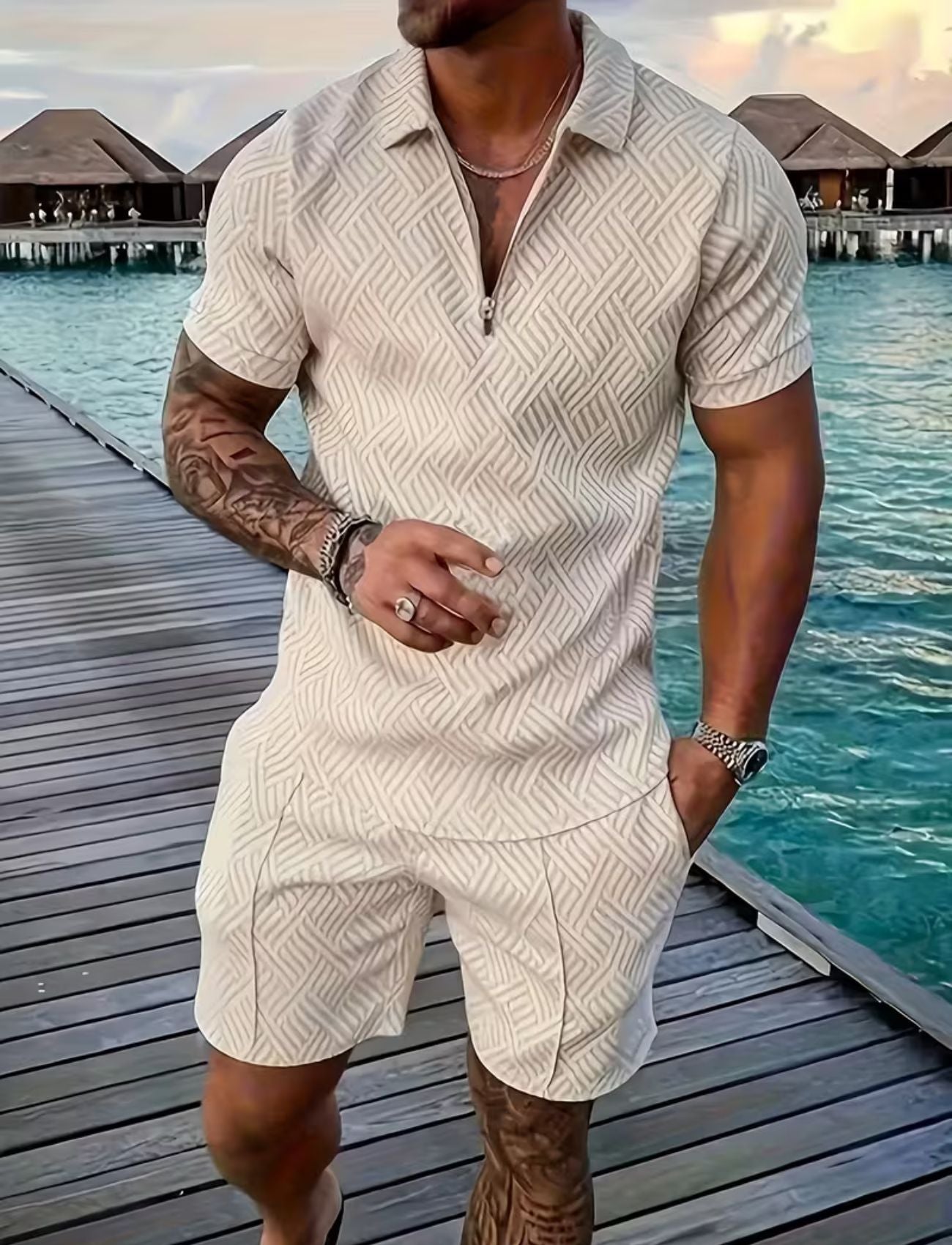 Jovanni™ | Short Sleeve Polo and Shorts Set