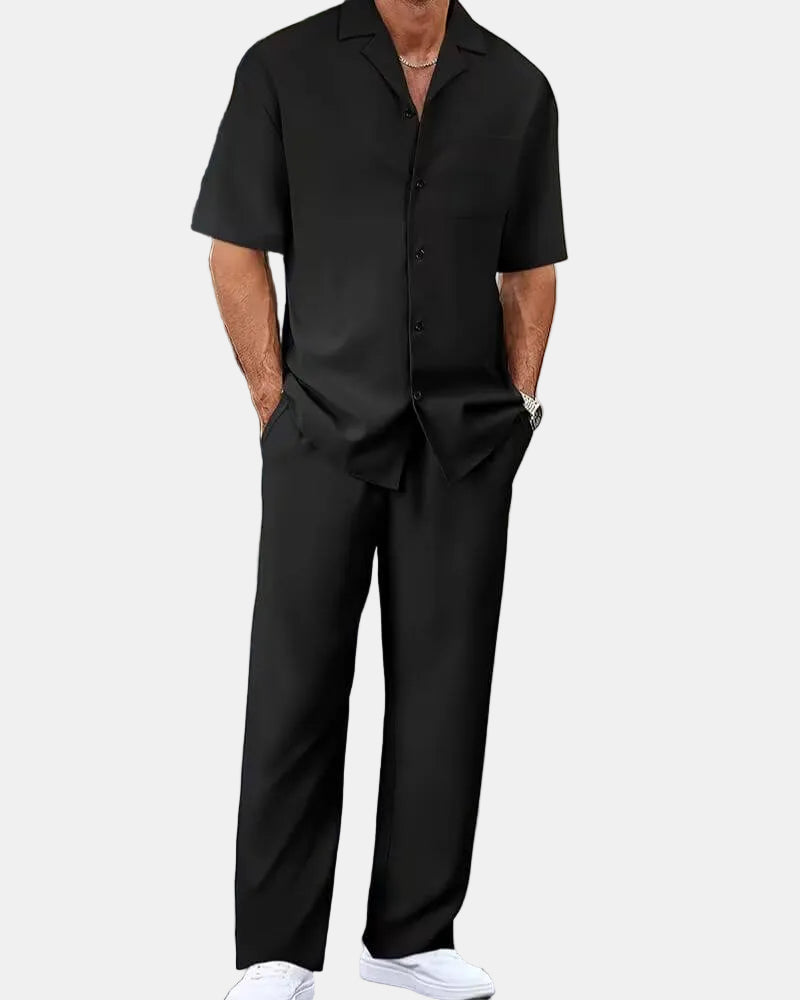Pierce™ | Casual Short Sleeve Shirt and Pants Set