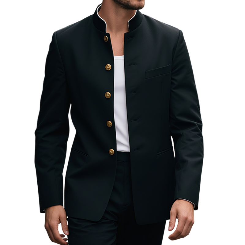 Fred | Men'S Retro Casual Stand Collar Single Breasted Blazer