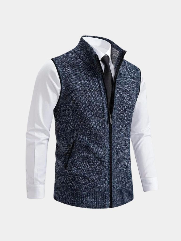 Elegant Full-Zip Sweater Vest