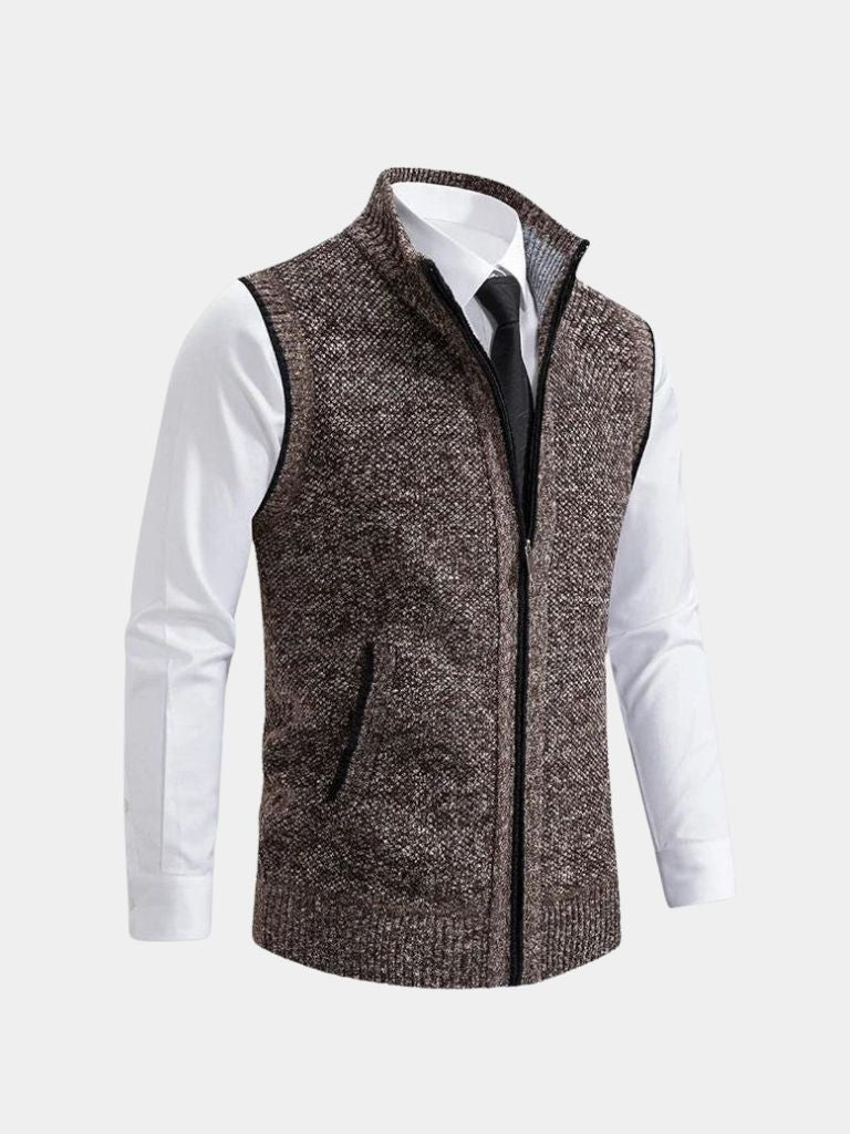 Elegant Full-Zip Sweater Vest