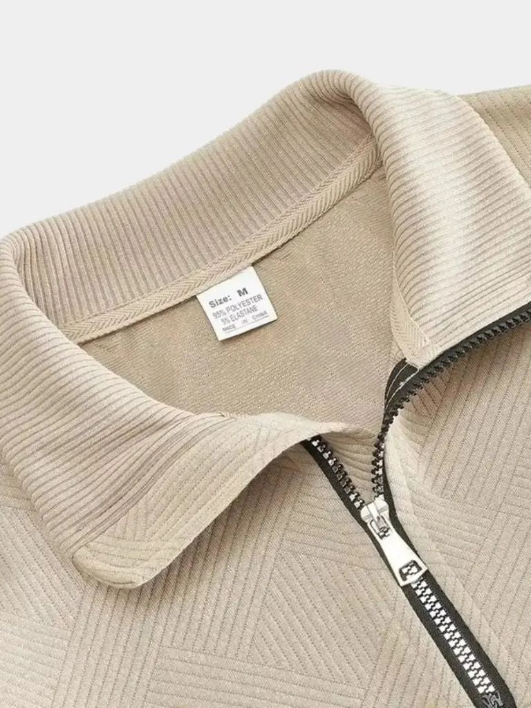 Essential Henley High Collar Quarter Zip Pullover