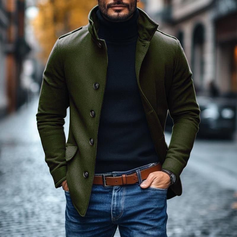 Lelio | Stylish coat with lapels and slim fit