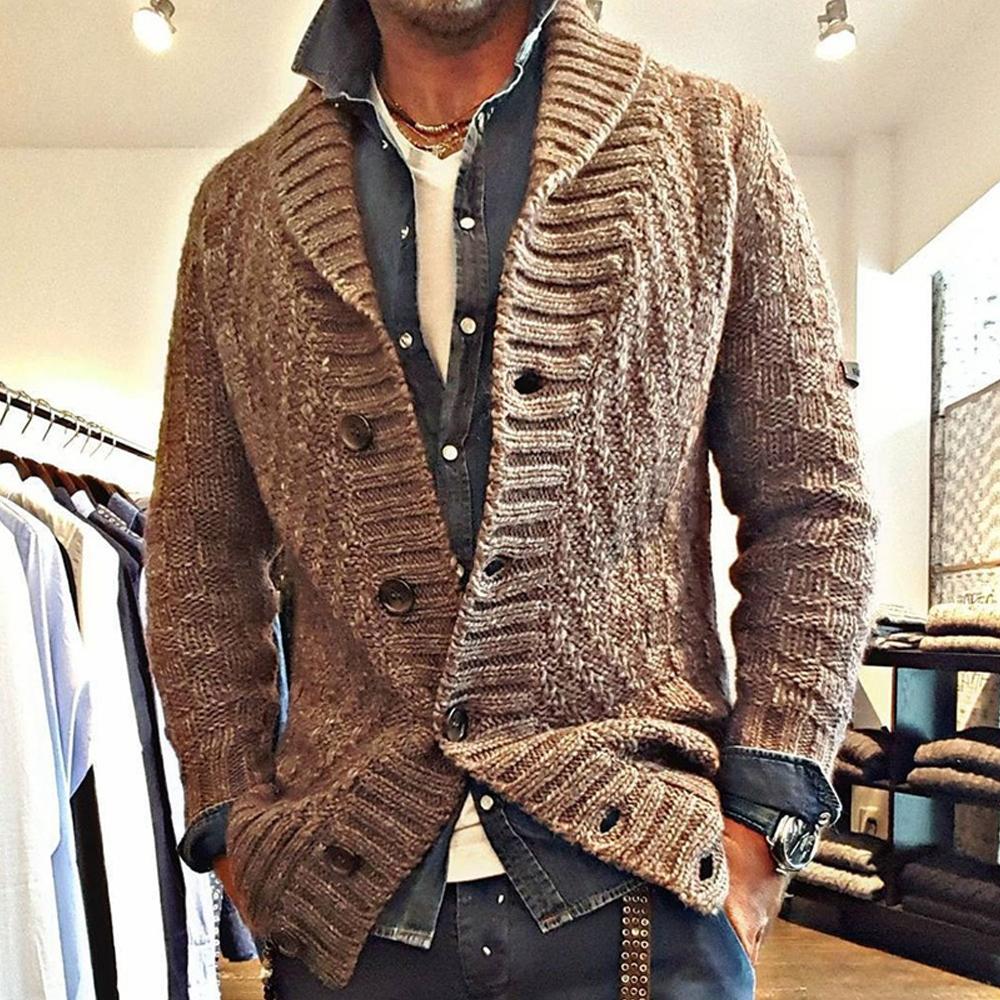 MEN'S VINE LAPELNIT CARDIGAN JACKET