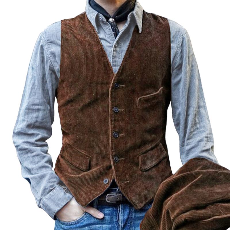 Manuel® | Traditional Men'S Vest Made Of Corduroy