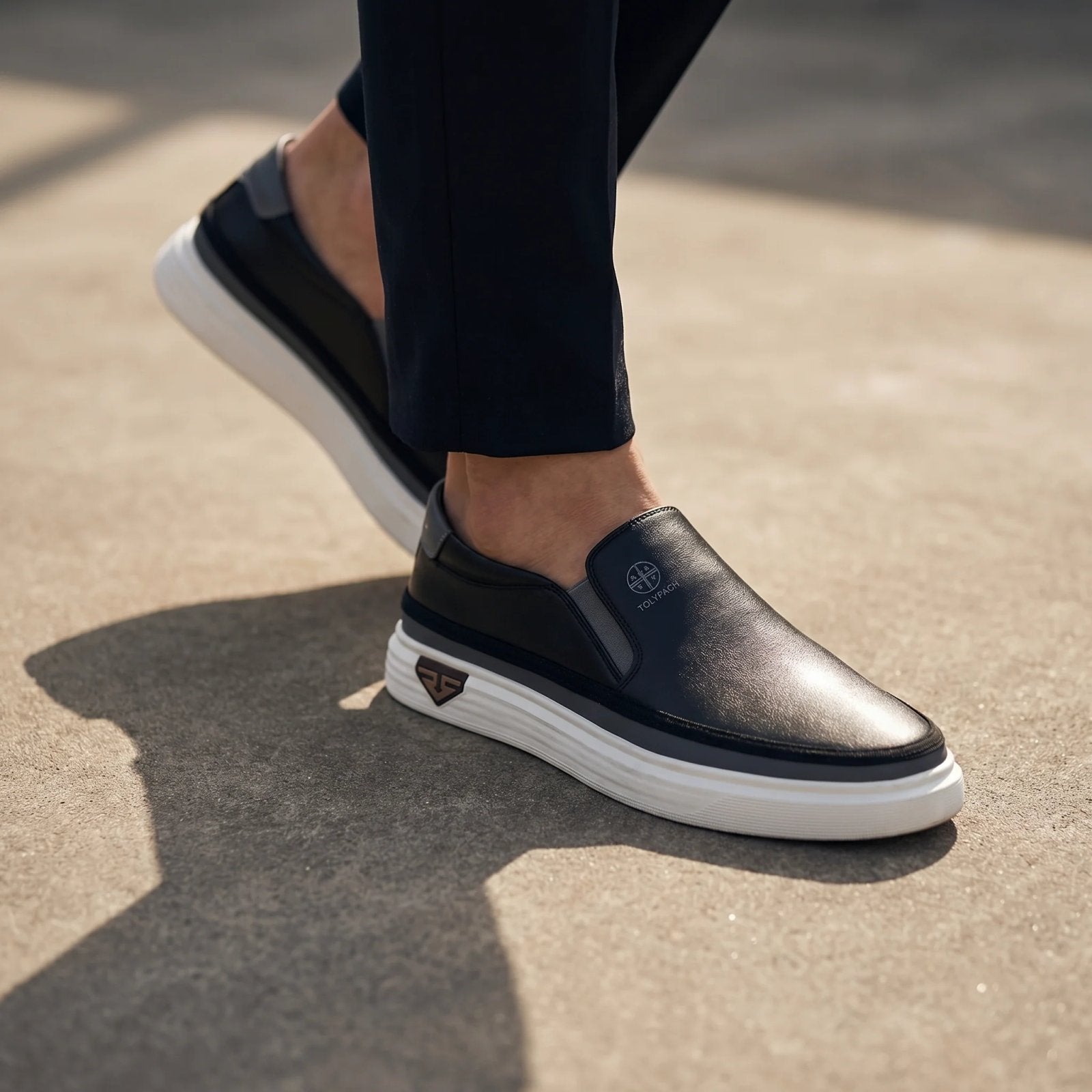 Thomas™ | Slip-On Leather Sneakers with Chunky Sole