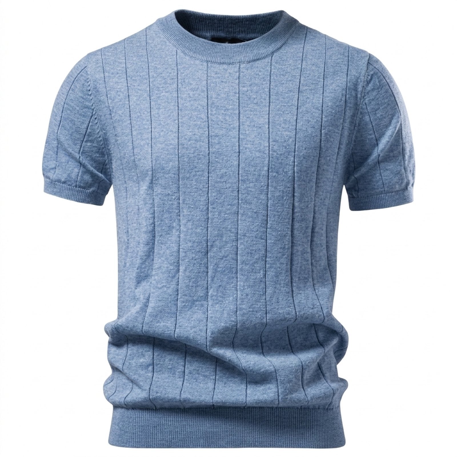 Colin™ | Ribbed Cotton Knit Crewneck T-Shirt