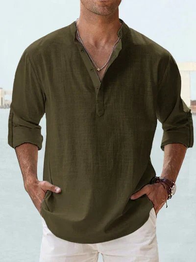 William™ | Breathable Linen Button-Front Shirt