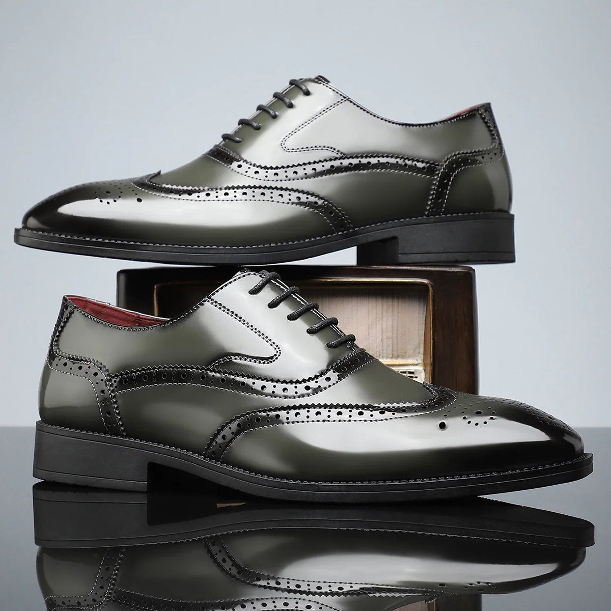 Leo™ | Premium Leather Brogue Oxford Dress Shoes