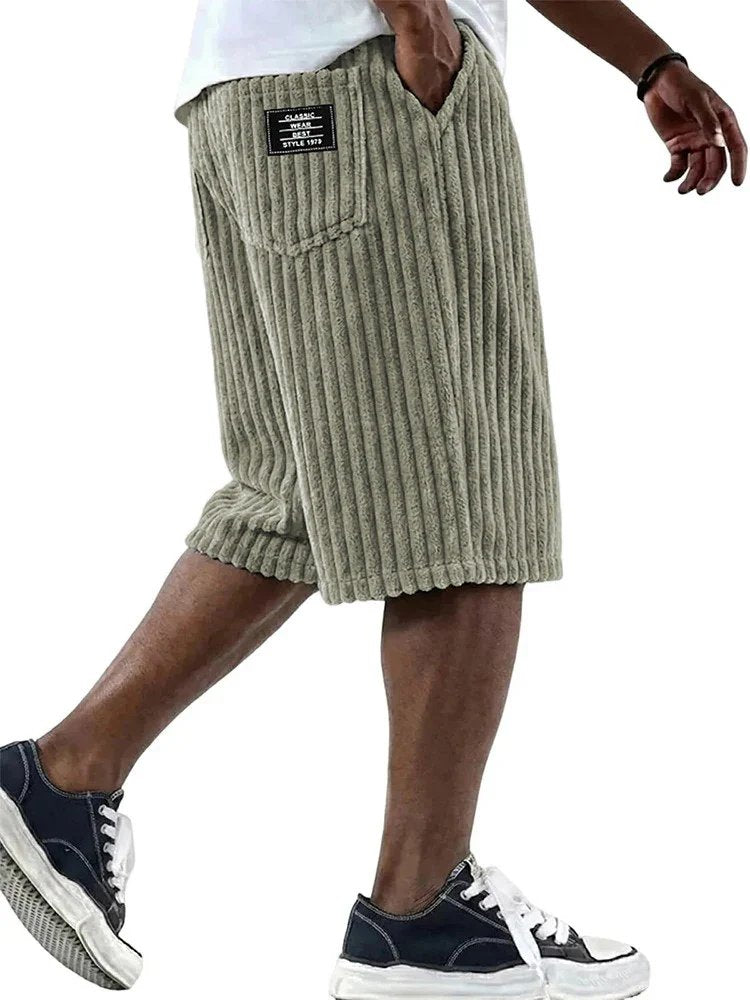 Patrick™ | Ribbed Casual Lounge Shorts with Vintage Badge