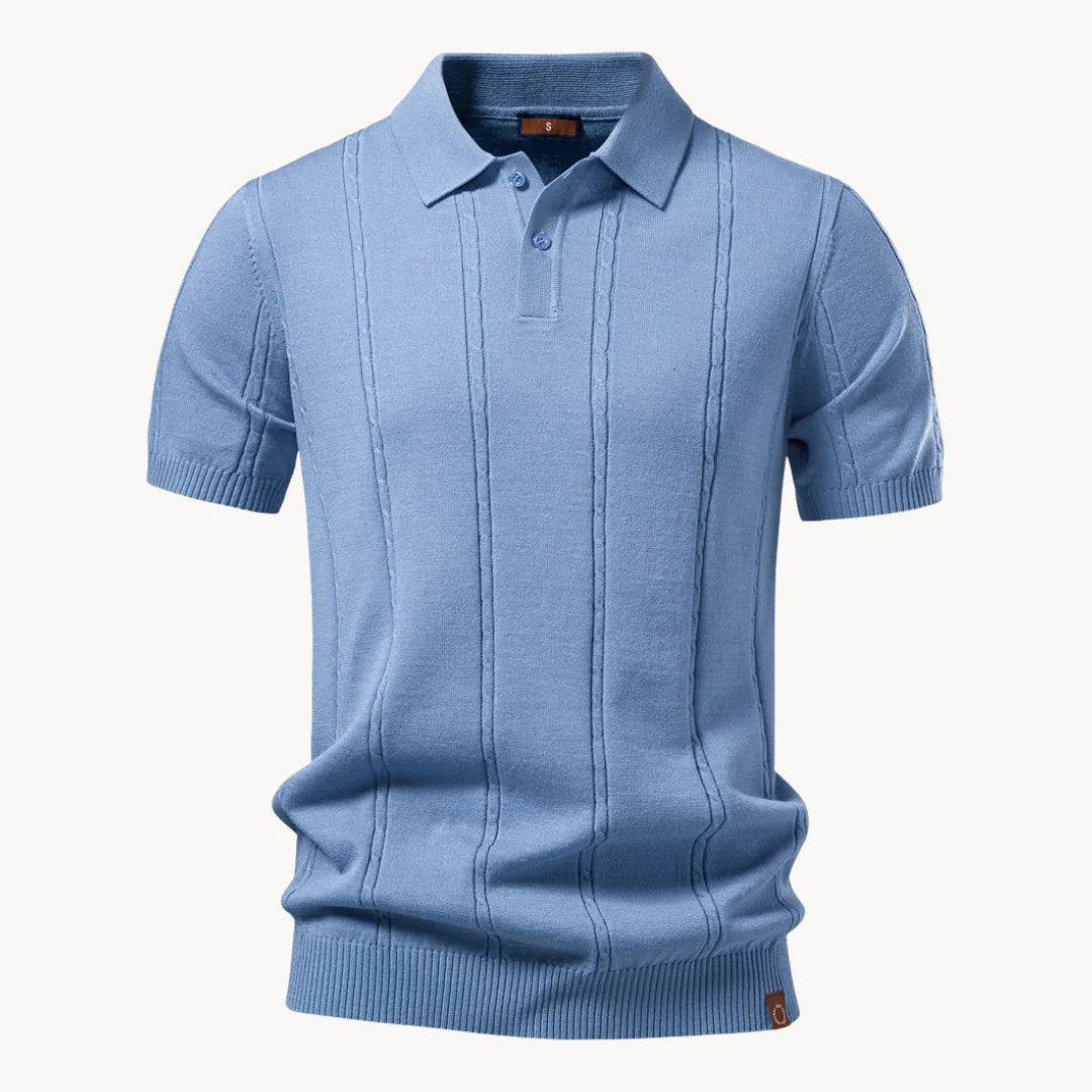 Steven™ | Ribbed Viscose Blend Classic Collar Polo