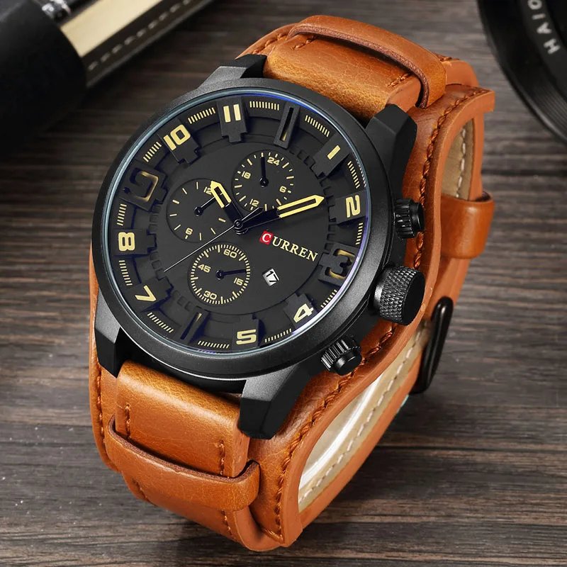Winston™ | Chronograph Dial Watch with Leather Band