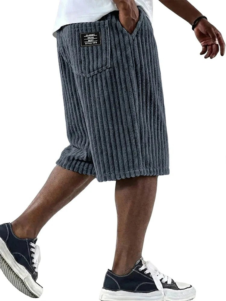 Patrick™ | Ribbed Casual Lounge Shorts with Vintage Badge