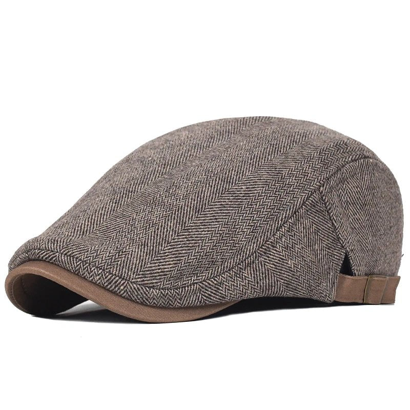 Hugo™ | Modern Herringbone Pattern Flat Cap