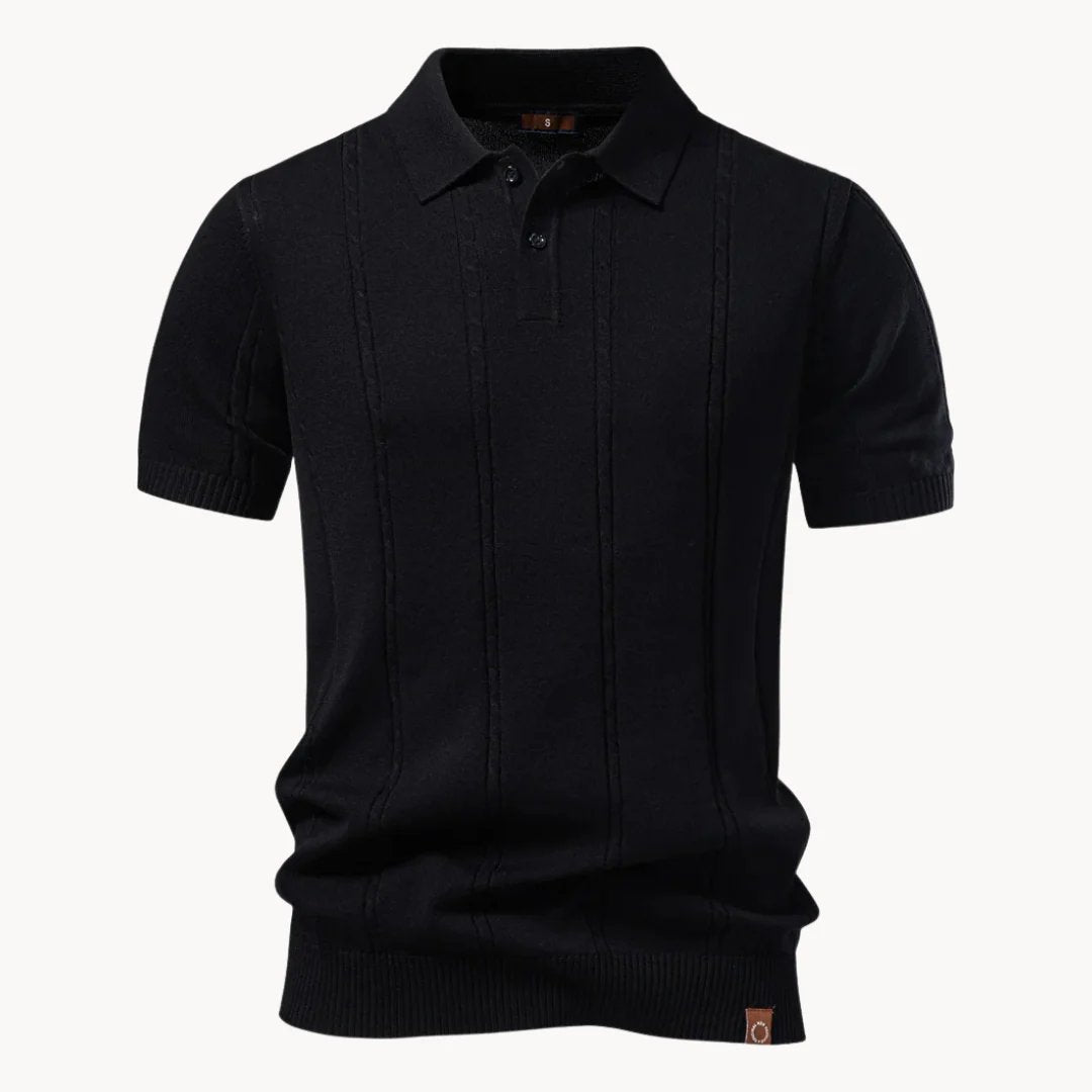 Steven™ | Ribbed Viscose Blend Classic Collar Polo