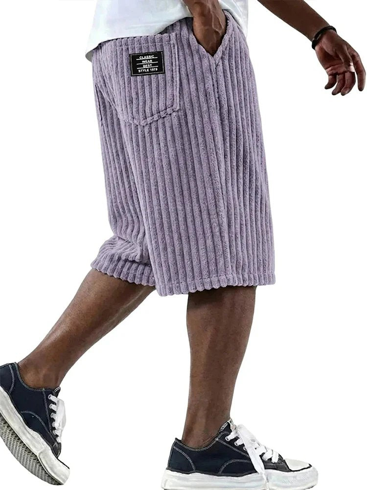 Patrick™ | Ribbed Casual Lounge Shorts with Vintage Badge