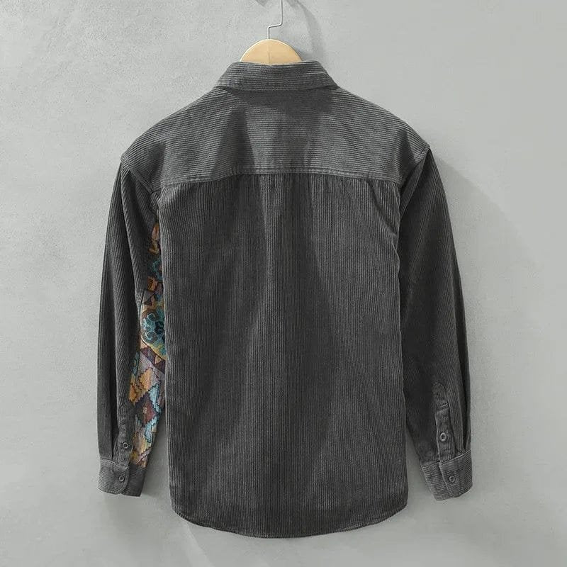 Carson™ | Patchwork Corduroy Button-Front Shirt