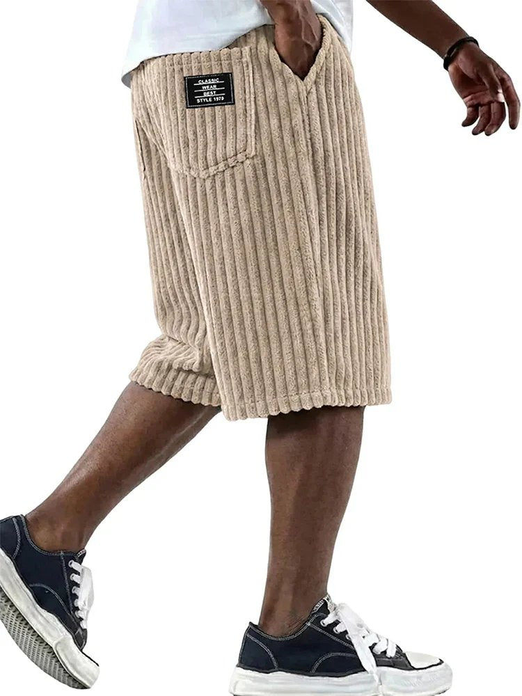 Patrick™ | Ribbed Casual Lounge Shorts with Vintage Badge