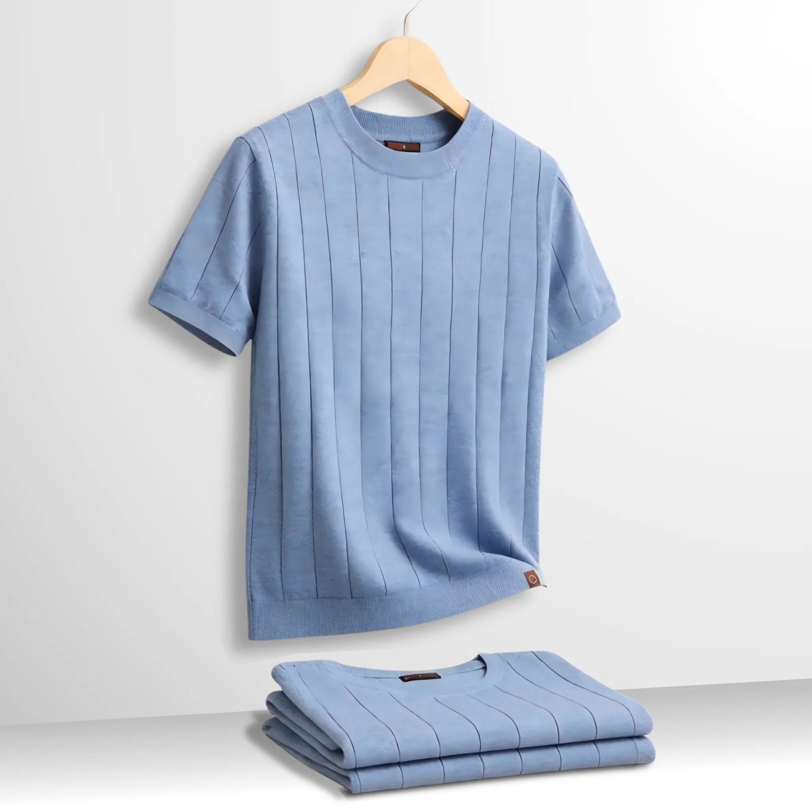 Colin™ | Ribbed Cotton Knit Crewneck T-Shirt