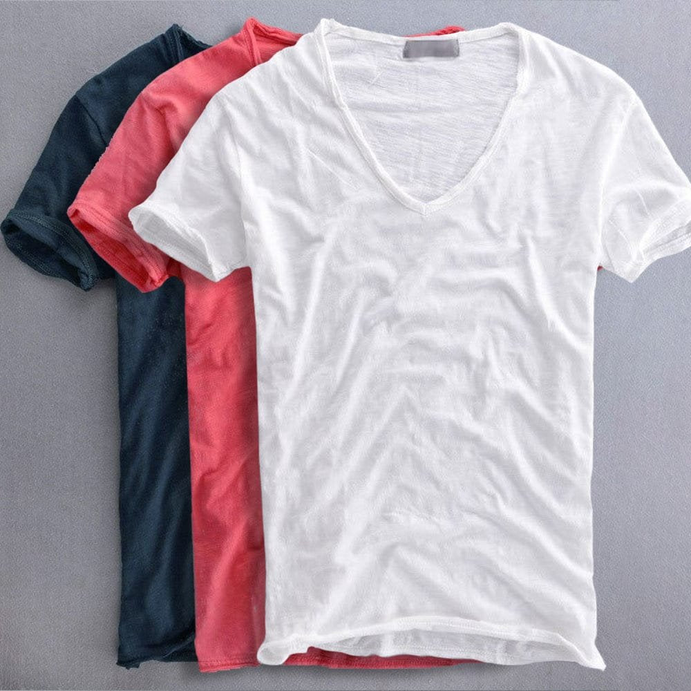 Caleb™ | Pre-Washed V-Neck Cotton Tee