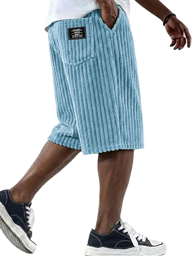 Patrick™ | Ribbed Casual Lounge Shorts with Vintage Badge
