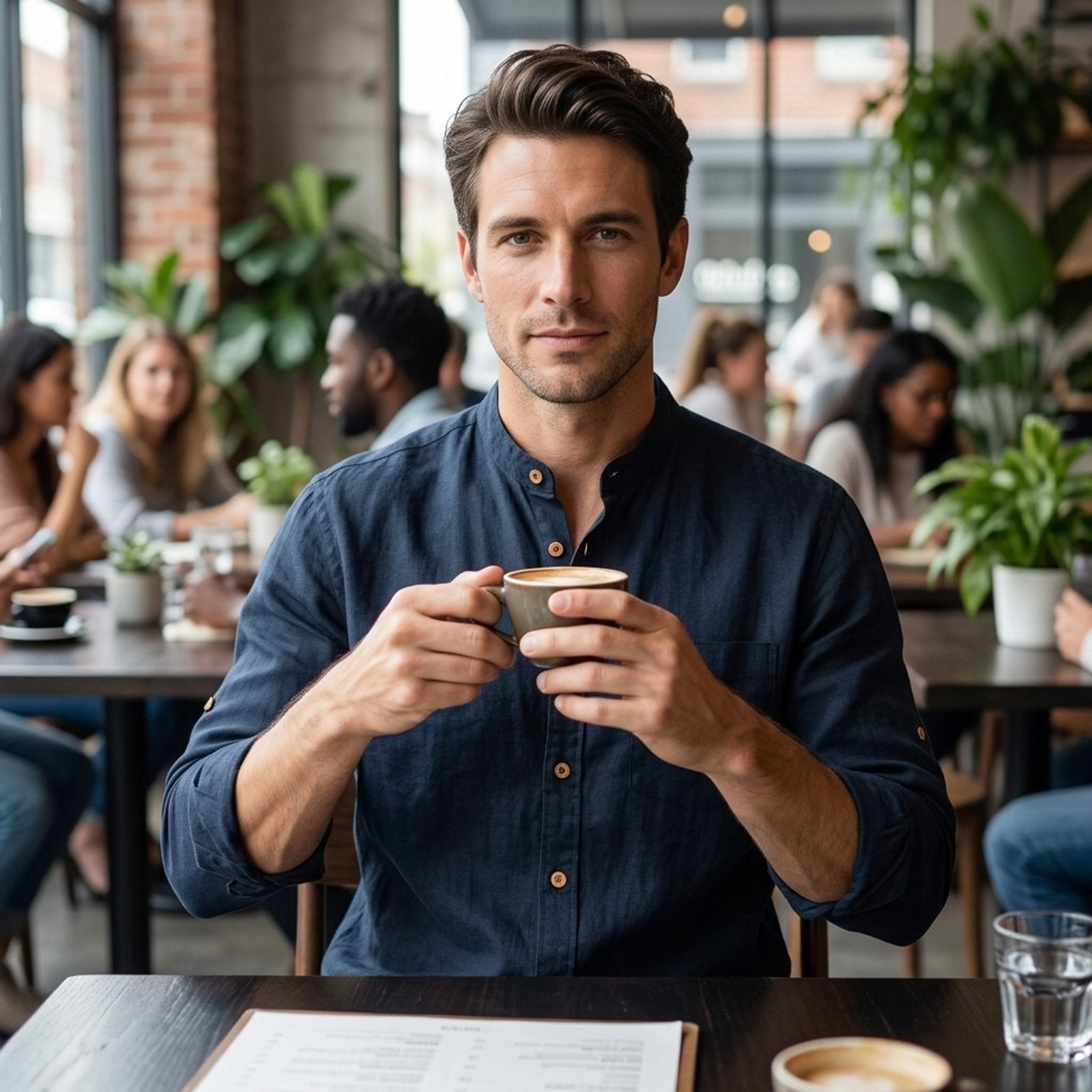 Leopold™ | Premium Cotton Stand Collar Shirt with Artisanal Buttons