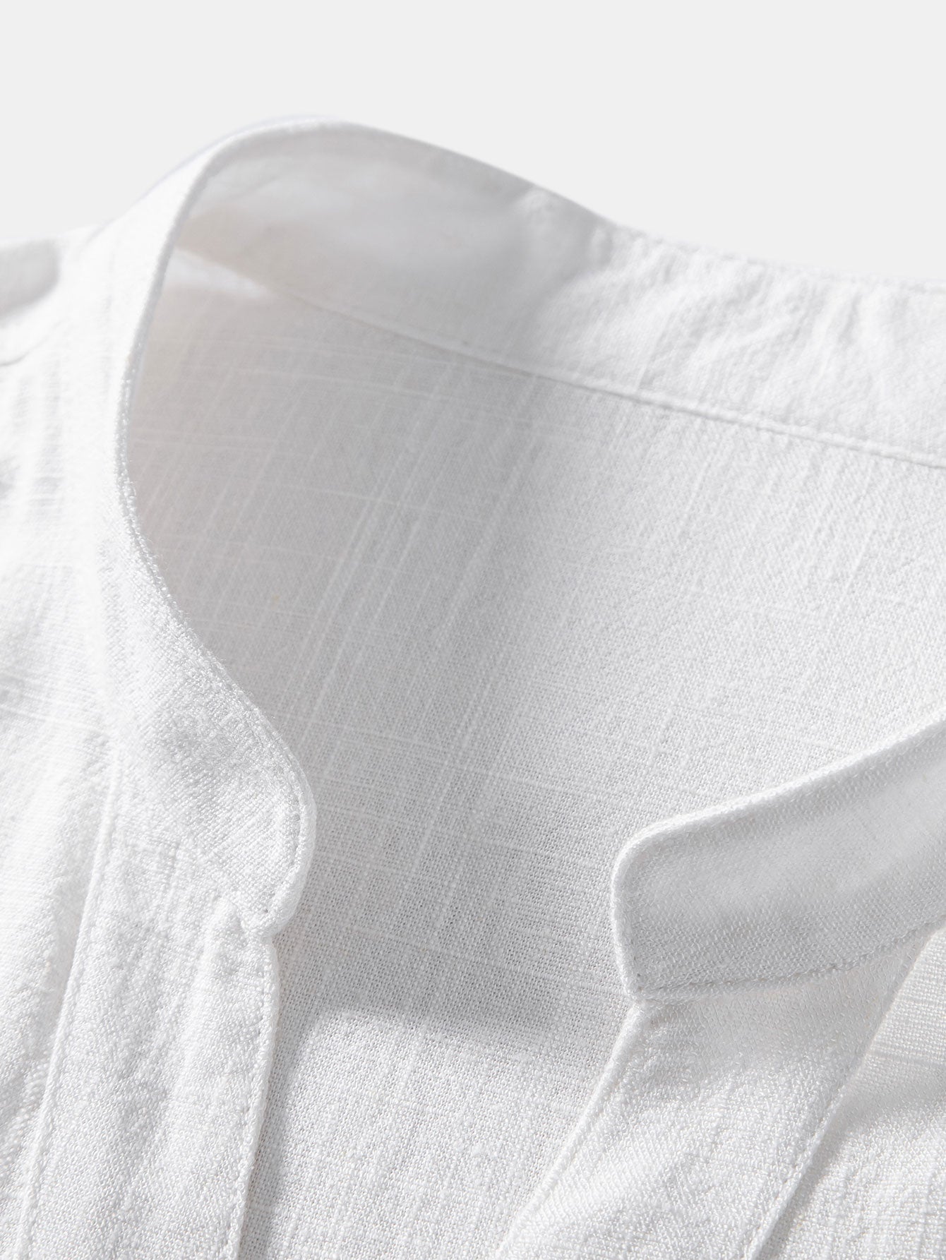 Ambrosio® | Short Sleeve Linen Rayon Blend Stand Collar Shirt