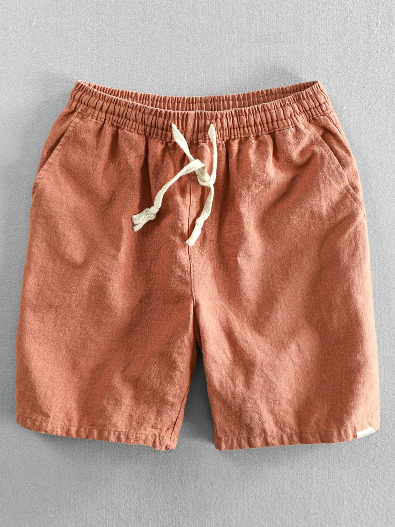 Barbe® | Linen Cotton Blend Drawstring Shorts