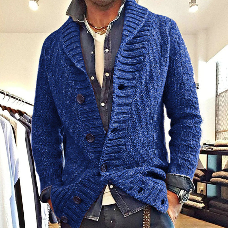 MEN'S VINE LAPELNIT CARDIGAN JACKET