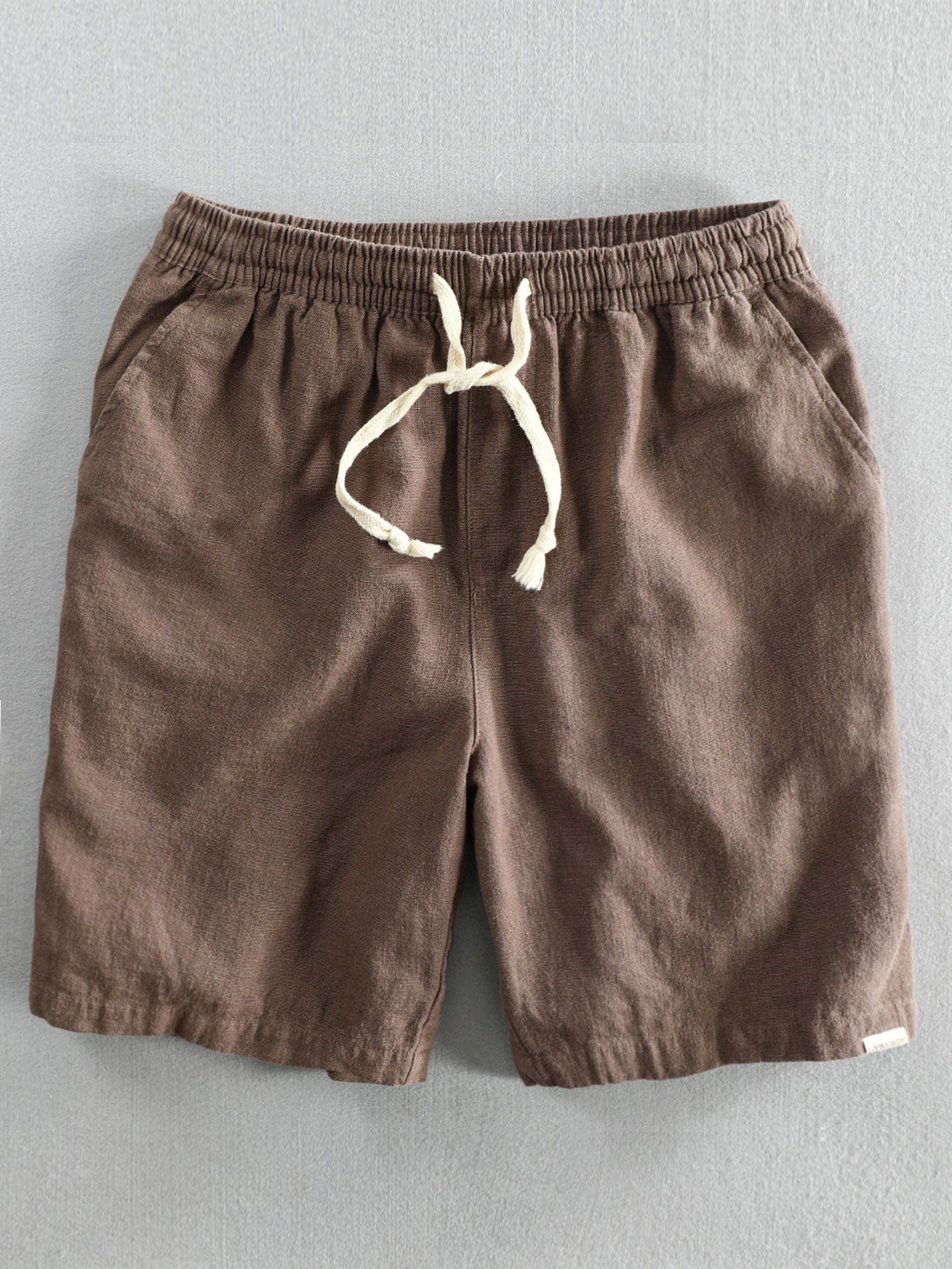 Barbe® | Linen Cotton Blend Drawstring Shorts