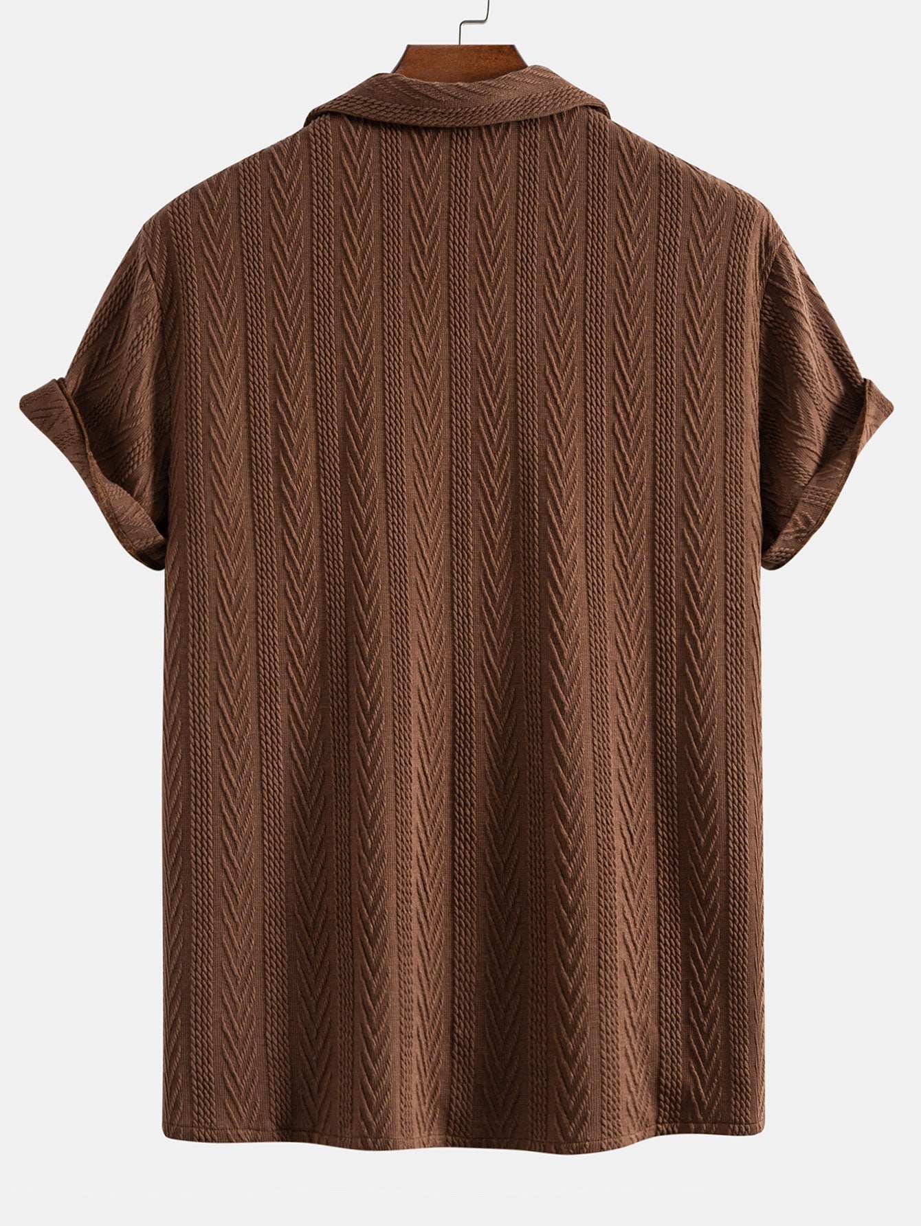 Benito® | Texture Jacquard Cuban Shirt & Wrinkle Textured Straight Leg Pants