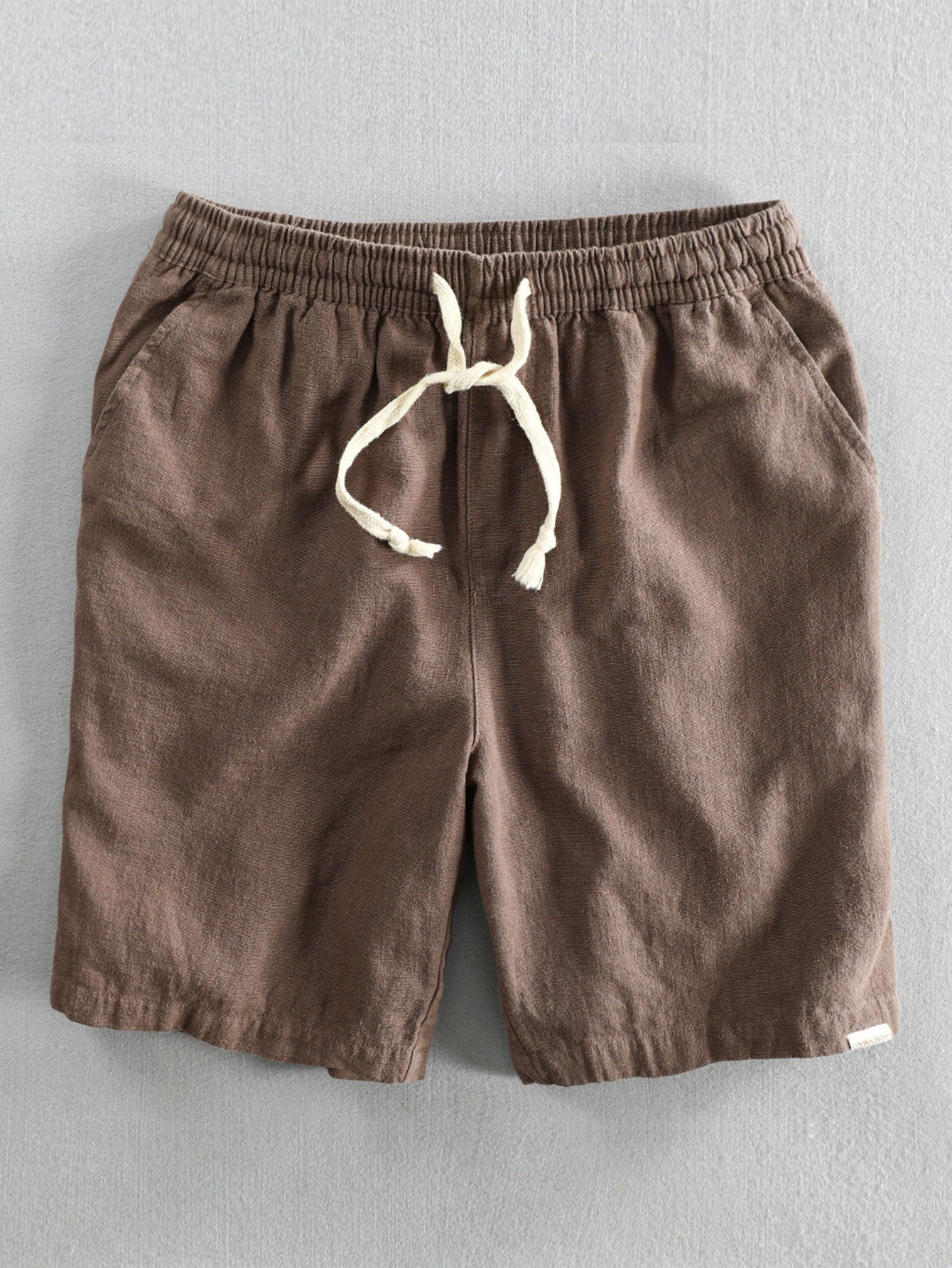 Gualterio® | Short Sleeve V Neck Linen Rayon Blend Shirt & Linen Cotton Blend Drawstring Shorts