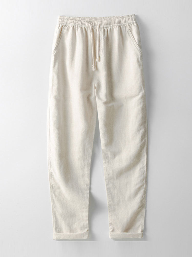 Perfecto® | Linen And Rayon Blend Stand Collar Shirt & Straight Leg Linen Pants