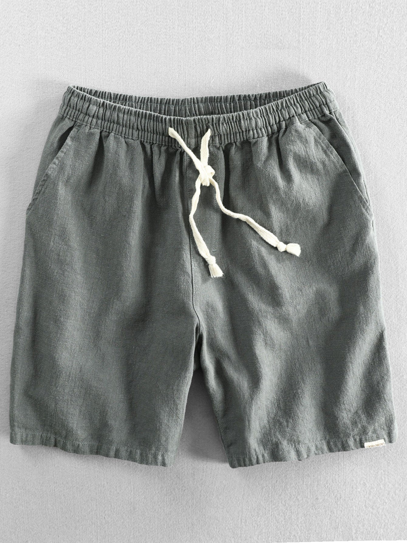 Barbe® | Linen Cotton Blend Drawstring Shorts