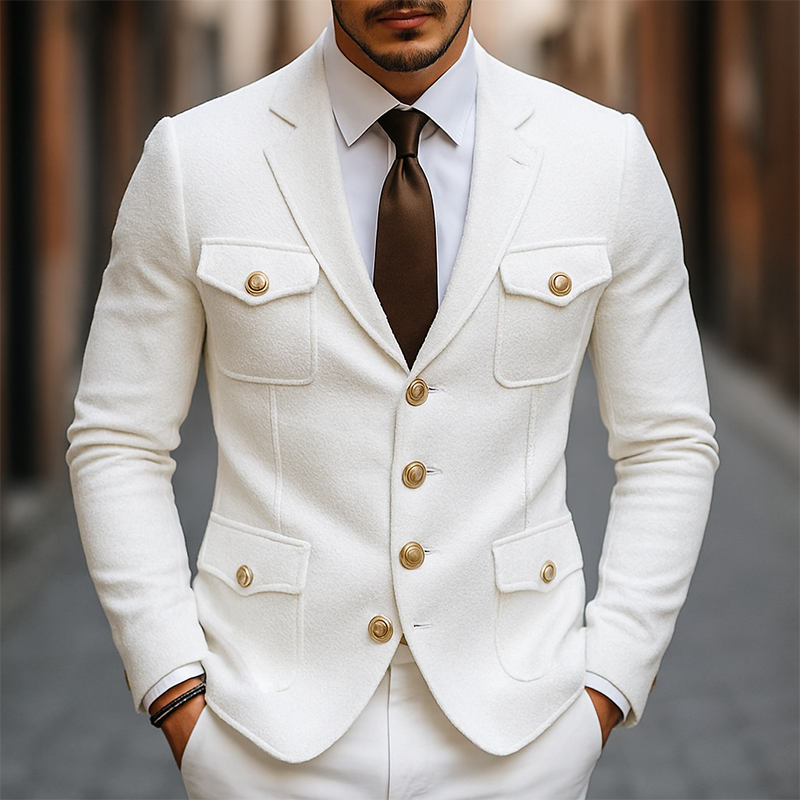 Tyler | Men'S Vintage Casual Solid Color Multi-Pocket Single Breasted Blazer