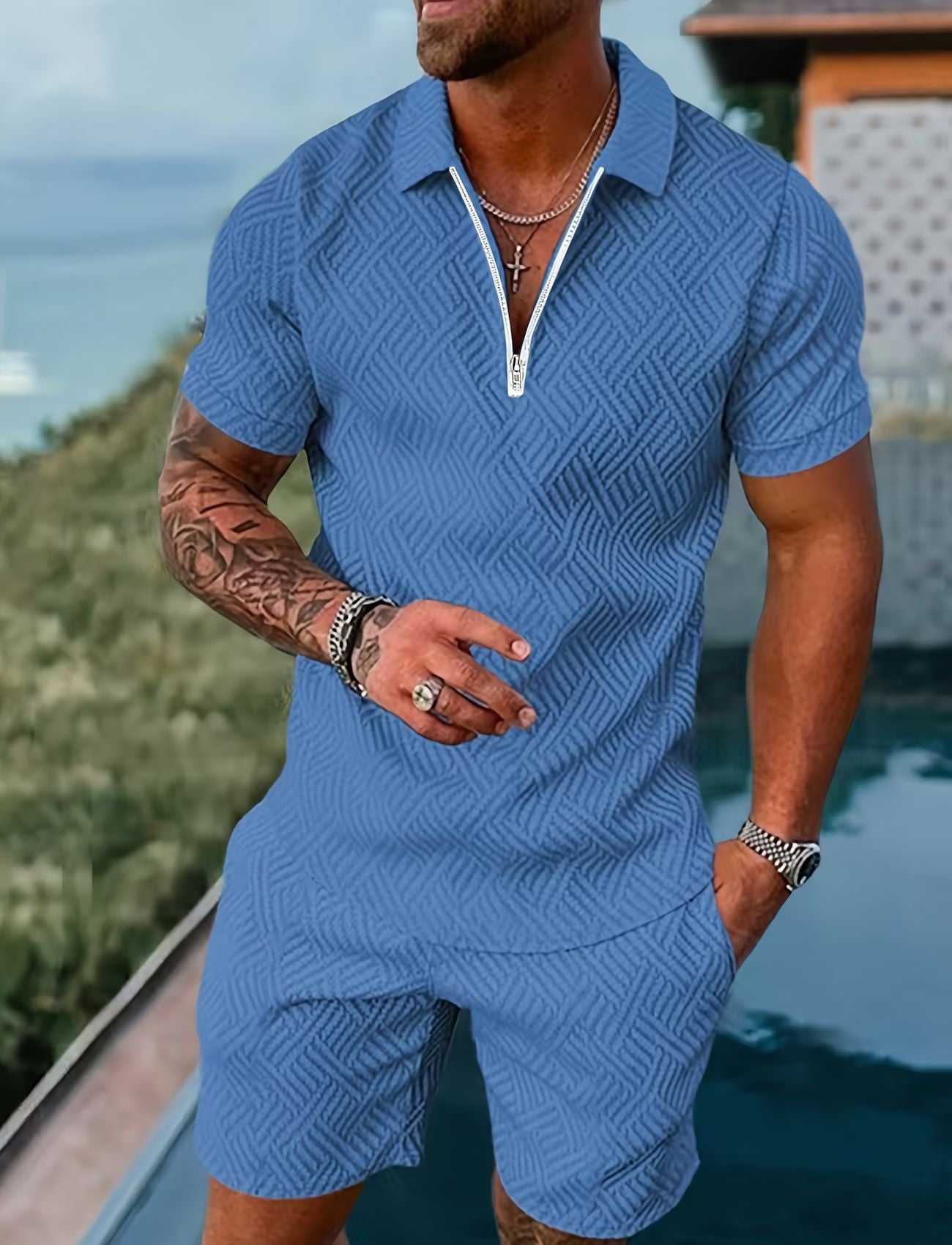 Jovanni™ | Short Sleeve Polo and Shorts Set