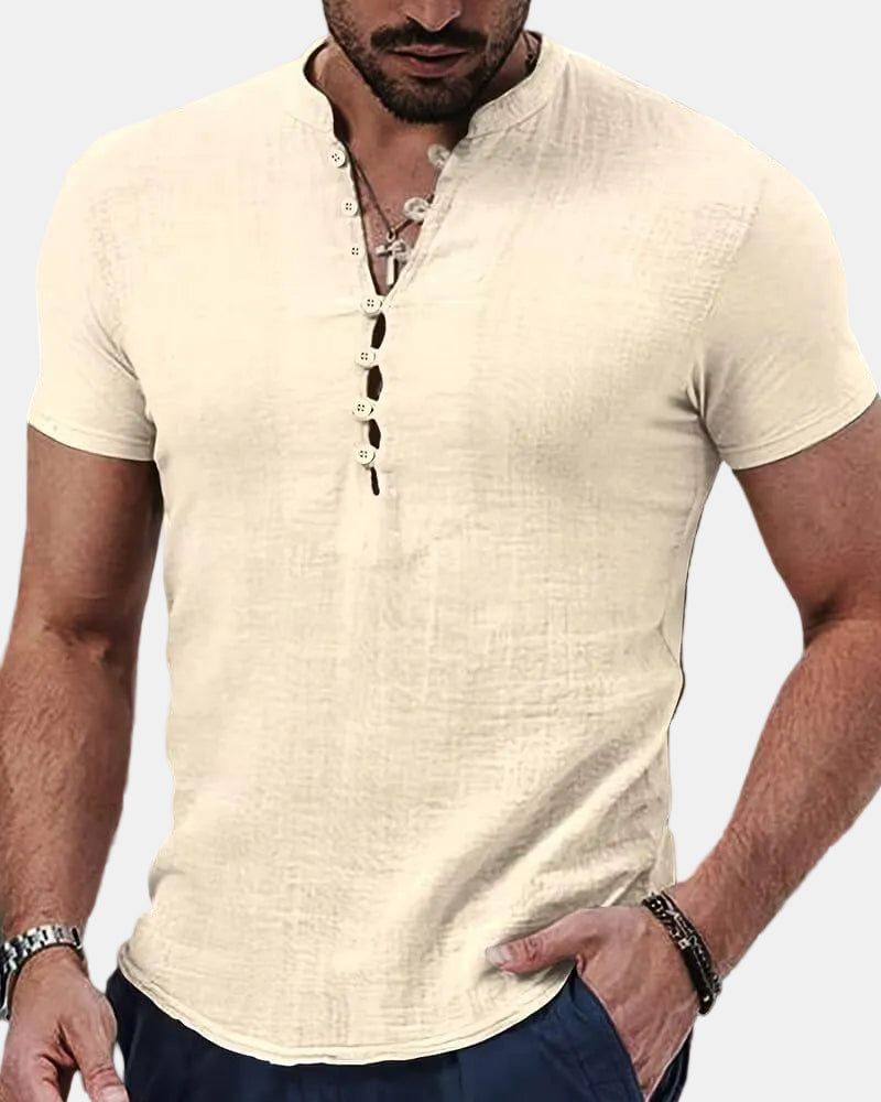 Kenzo™ | Breathable Casual Henley Shirt