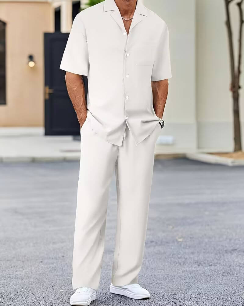 Pierce™ | Casual Short Sleeve Shirt and Pants Set