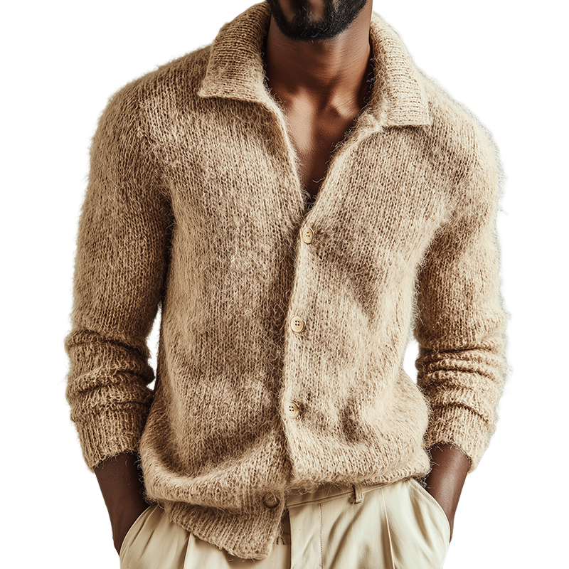Men's Retro Casalnitted Lapel Sweater Cardigan