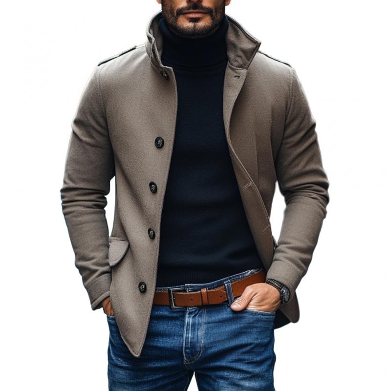 Lelio | Stylish coat with lapels and slim fit