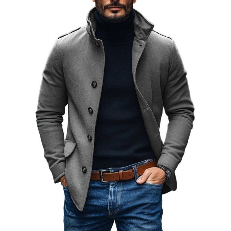 Lelio | Stylish coat with lapels and slim fit